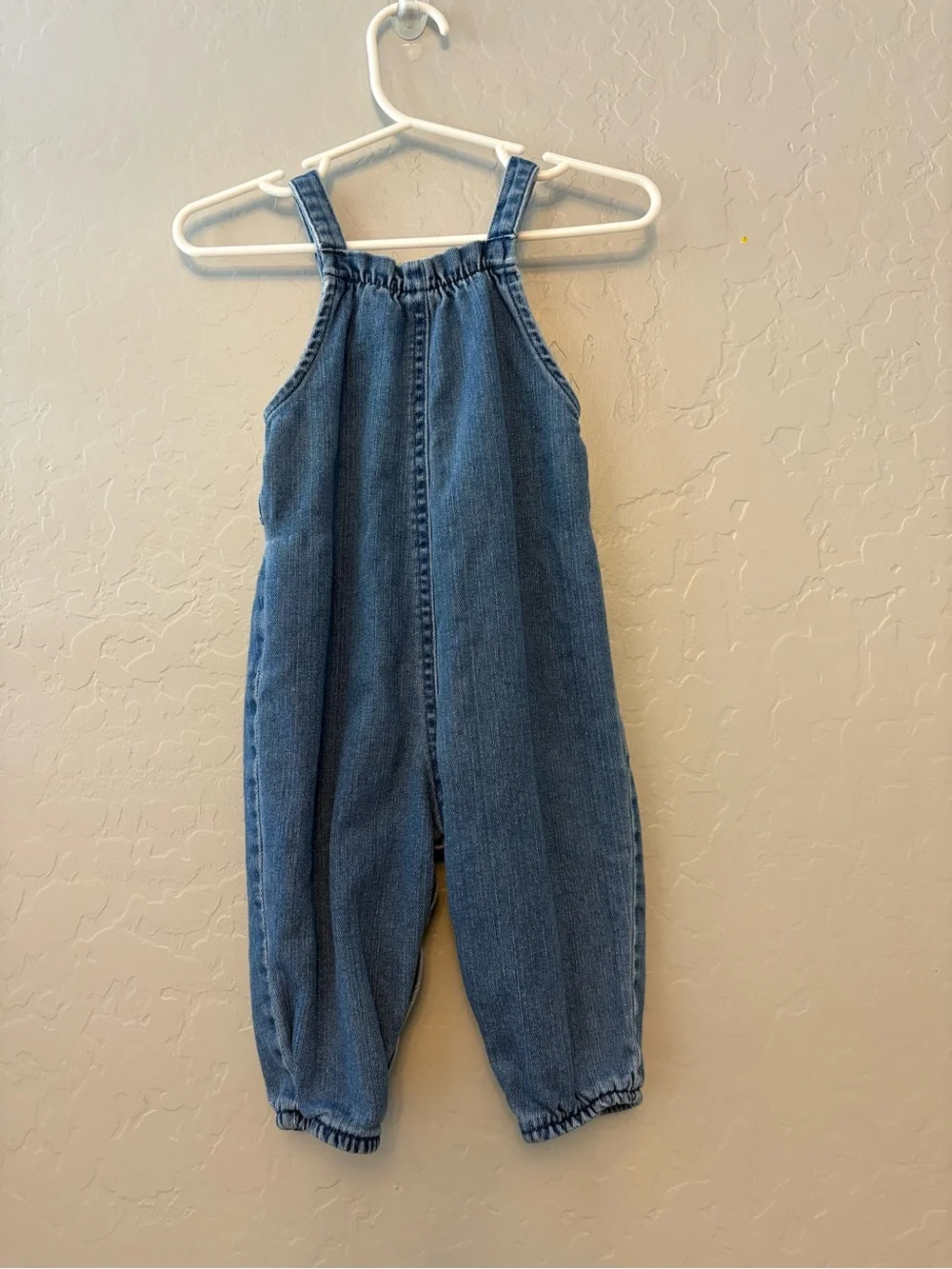 Carter's denim chambray sleeveles long romper with buttons 9 months